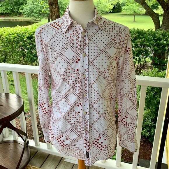 Raen (Italian) Geometric Print L/S Shirt. - Picture 3 of 10